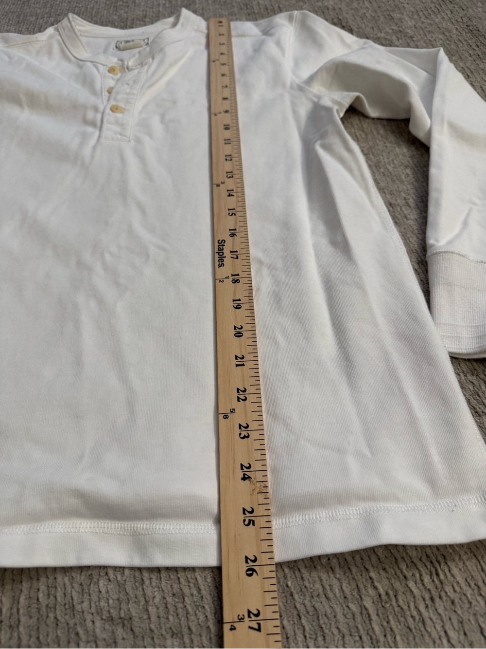 Bronson MFG Co White Long Sleeve Henley Shirt Vintage Collection Size L - Picture 6 of 8